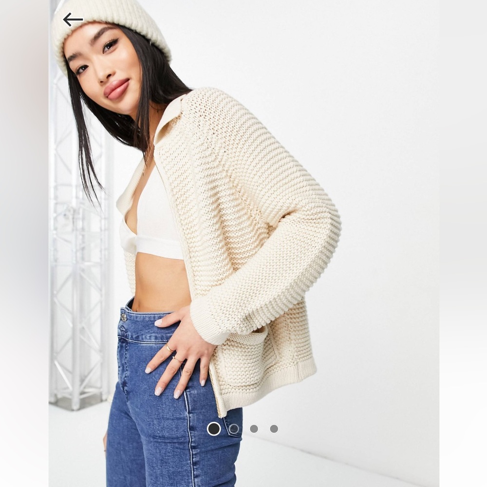 ASOS Cream Knit Cardigan